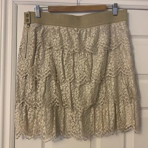 Ann Taylor Champagne Lace Skirt, Size 12